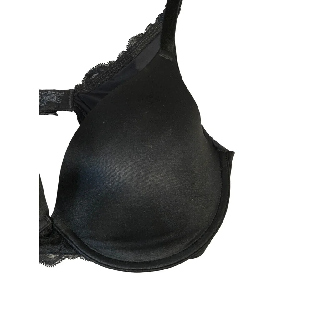 Bali Womens Size 34C Black Bra Lightly Lined T-Shirt Smooth DF6580 Underwire NEW